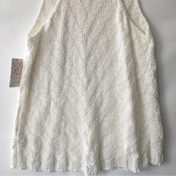 Free People Chevron Tank top Knit Sweater Ivory Size Medium - Picture 8 of 14